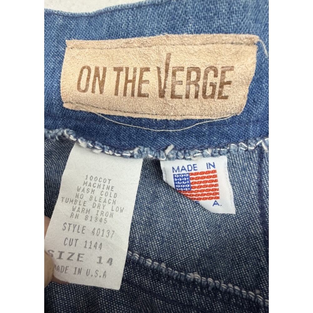 Vintage 90s On The Verge Naturally Texas Denim Pants 14 Pleated High Waist USA - Picture 3 of 9